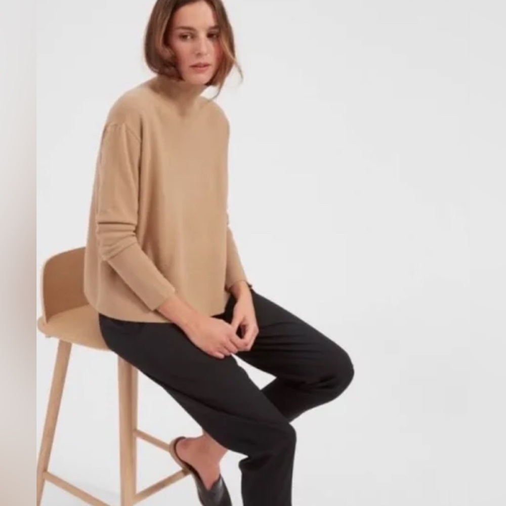 Everlane - 100% Cashmere boxy mock turtleneck sweater - size XL